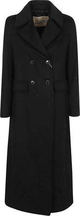Herno Double-Breasted Wool Coat With Pointed Lapels