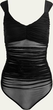 Alice & Olivia Renee Sheer Mesh Bodysuit