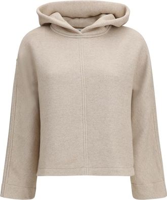 Max Mara Beige Solid Hood Sweatshirt