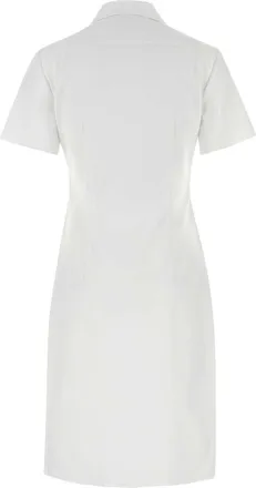 Miu Miu Womens Poplin Shirt Dress White Trochus Niloticus