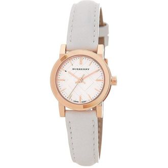 Burberry BU9209 Rose Gold Tone White Leather Womens Watch - One Size
