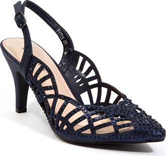 Lady Couture Rhinestone Slingback Pump in Navy at Nordstrom Rack, Size 11Us / 42Eu