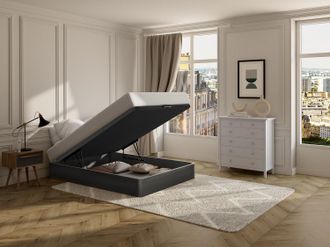 Vente-Unique Rete contenitore 140 x 200 cm Nero opaco - HESTIA di YSM&Eacute;E