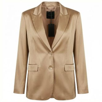 Emma & Gaia Dames, Jassen, Beige, Maat: 2XL Zijde
