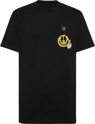 Philipp Plein smile-patch T-shirt - Black