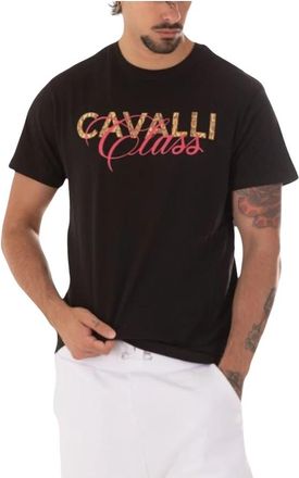 Just Cavalli Heren Logo T-Shirt - Heren - T-shirts - Zwart - XL - Katoen - Tops