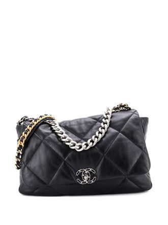 Chanel 19 Flap Bag Quilted Leather Maxi crossbodytas - Zwart