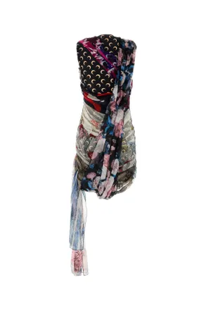 Marine Serre Silk Dress - Multicolor
