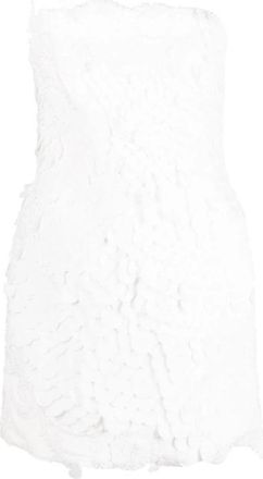 Zimmermann Strapless minijurk met filigraanversiering - Dames - Korte kleedjes - Wit - S - Katoen - Kleedjes