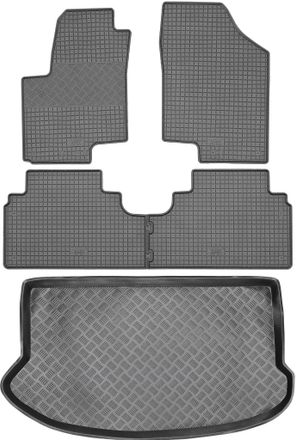 OEM Juego De Alfombrillas De Goma Para Coche Y Alfombrilla Para Maletero Para Hyundai Ix20 Minivan (2010-2018)