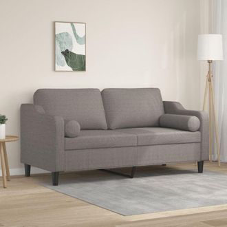 vidaXL Sof&aacute; De 2 Plazas Con Cojines Tela Gris Taupe 140 Cm Vidaxl