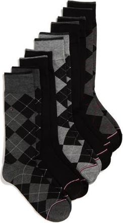 Tommy Hilfiger 5-Pack Signature Argyle Dress Socks in Black at Nordstrom Rack
