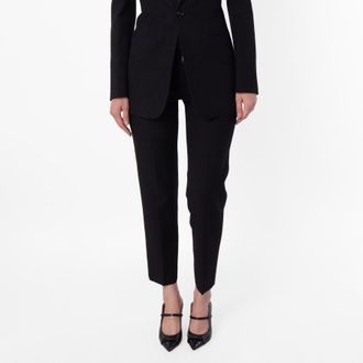 Burberry Tailored Virgin Wool Cropped Trousers, Brand Size 12 ( US Size 10 )