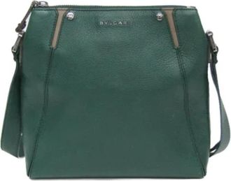 Bulgari Tweedehands leren schoudertassen - Dames - Vintage Schoudertas - Groen - ONE Size - Leer - Vintage