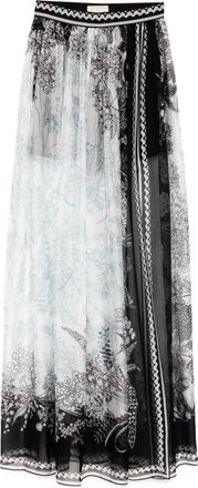 Elie Saab Gonna lunga con stampa - Nero