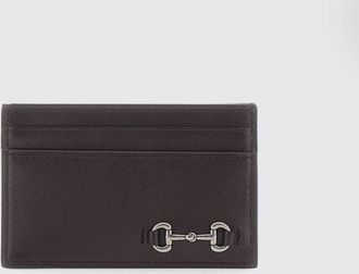 Gucci Portacarte piatto in pelle liscia con dettaglio Horsebit