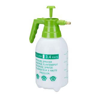 Relaxdays 10 Fumigadoras Pulverizador 1,5 L Con Boquilla De Lat&oacute;n, Polietileno, Para Regar, Jard&iacute;n, 31,5x17x12,5 Cm, Blanco-verde
