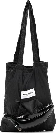 Melitta Baumeister logo-appliqu&eacute; crinkled tote bag - women - Polyester - One Size - Black