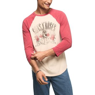 Lucky Brand Guns N Rose Graphic Baseball T-Shirt in Red Multi at Nordstrom, Size Xx-Large