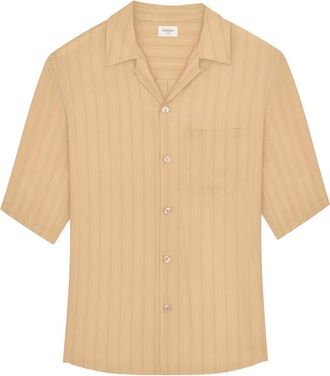 Saint Laurent Short Sleeve Shirts, male, Beige, Size: XL Chemise Boxy Shirt