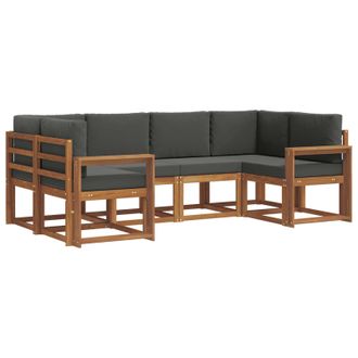 vidaXL Conjunto De Sof&aacute;s De Exterior 6 Pcs Natural Y Antracita Vidaxl