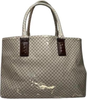 Bottega Veneta Pre-owned Tote Bag - Dames - Vintage Shopper - Grijs - ONE Size - Leer - Vintage