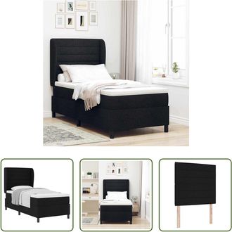 vidaXL Vidaxl Cama Tipo Box Spring Con Colch&oacute;n Negro 90 X 190 Cm Tela