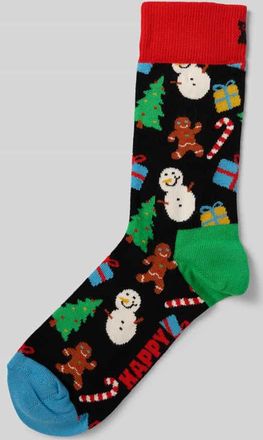 Happy Socks Regular Fit Socken mit Logo-Stitching Modell Bring It On in Black, Größe 36-40