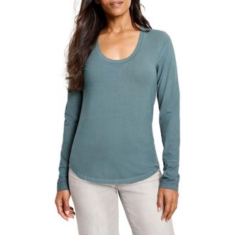 Nic+Zoe Scoop Neck Long Sleeve T-Shirt in Patina at Nordstrom Rack, Size X-Large