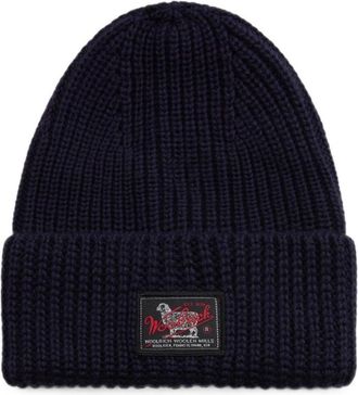Woolrich Navy Blue Knitted Beanies Cap