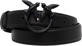 Pinko Love Berry H3 Belt - Dames - Riemen - Zwart - XS - Leer - Accessoires