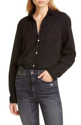 Frank & Eileen Eileen Relaxed Button-Up Shirt in Washed Black Denim at Nordstrom, Size Xx-Small