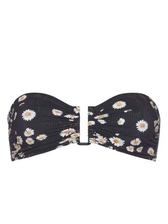 Eres Floral-Print Bandeau Bikini Top - Black