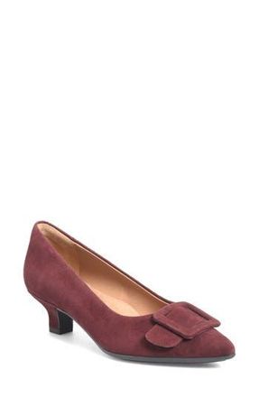 S&ouml;fft Sadie Pointed Toe Kitten Heel Pump in Damasco Red at Nordstrom Rack, Size 9.5