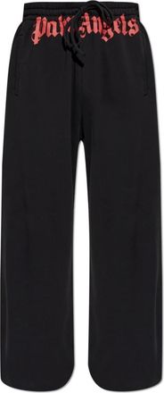 Palm Angels Waist Logo Trainingsbroeken - Heren - Sweatpants - Zwart - L - Katoen - Broeken
