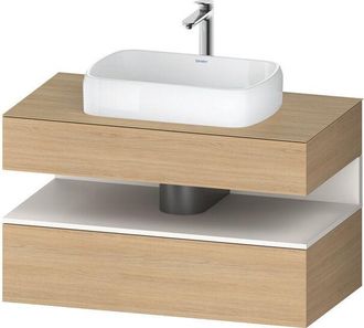 Duravit Duravit - Qatego Consola Mueble Bajo Lavabo, 1 Extra&iacute;ble, 1 Caj&oacute;n