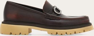 Ferragamo Men Moccasin with Gancini ornament Brown Size 10.5