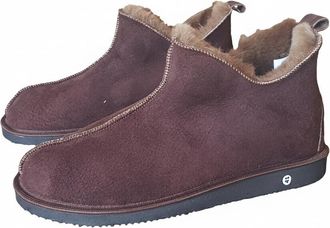 Generic Mens Genuine Sheepskin Slippers, Warm Mid-Top Boot With Suede Upper and Lightweight EVA Sole Dakota1Chocolate (Chocolate, 11, UK Footwear Size System,