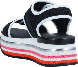 Hogan Platform Mesh Sandals - Black