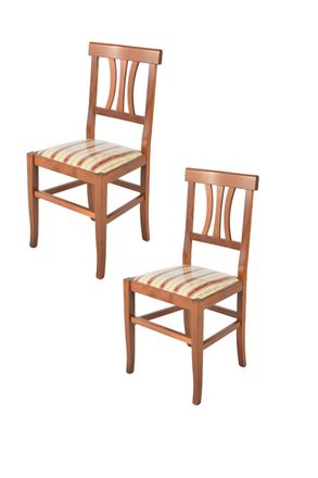 Tommychairs Tommychairs 2 Sillas Artemisia En Haya Nogal Claro Asiento En Tela Lisere