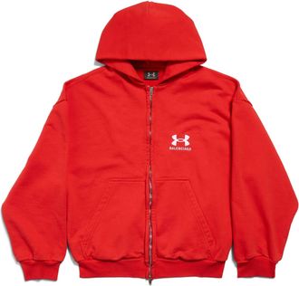 Balenciaga x Under Armour Zip-Up Hoodie Red White 803264TRVB86540