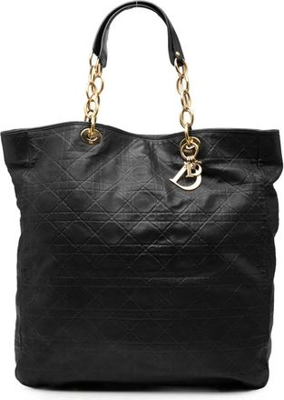 Dior Borsa tote Lady Dior Soft Shopping con motivo Cannage grande 2007 - Nero