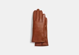 Coach Sculpted Signature Leather Tech Gloves