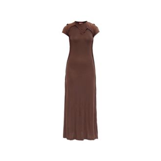 Diesel D-Jary Dress - Dames - Maxi kleedjes - Bruin - XS - Katoen - Kleedjes