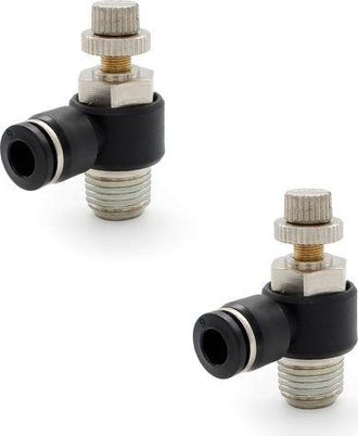 OEM 2 Pezzi Di Raccordi Pneumatici Da 6 Mm, Regolatore Di Flusso DAria Da 1/4, Con Connessione A Innesto Rapido E Connettore A Valvola Rapida Con Filettat