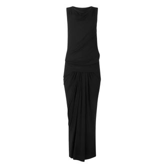 Entire studios Gedrapeerde Maxi Jurk - Dames - Maxi kleedjes - Zwart - S - Kleedjes