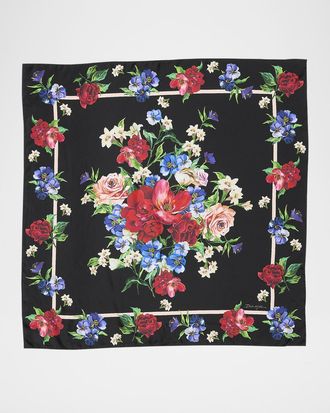 Dolce & Gabbana Floral Foulard Silk Scarf