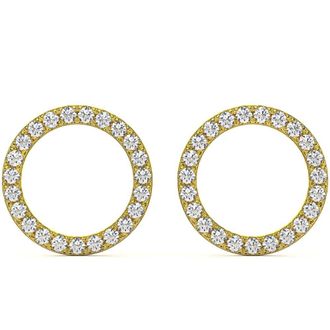 Pompeii3 1/4Ct Circle Diamond Earrings in White, Yellow, or Rose Gold Lab Grown