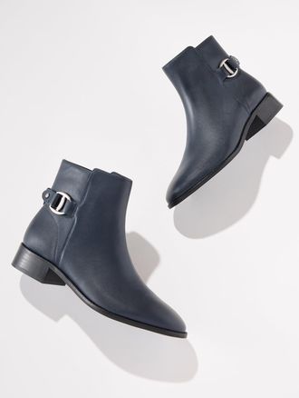Talbots Tish Link Vachetta Ankle Boots - Blue - 10 1/2 M Talbots
