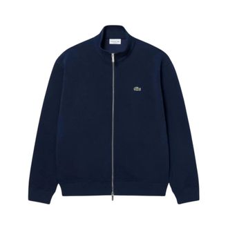 Lacoste Felpa con zip in piqu&eacute; double face - - Sweatshirts & Hoodies - Uomo - Blu - M
